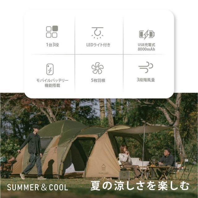扇風機 壁掛け 卓上扇風機 サーキュレーター 1台2役 照明 LED 明るさ調節 8000mAh モバイルバッテリー 静音 オフィス ベッド 部屋 車内 寝室_1