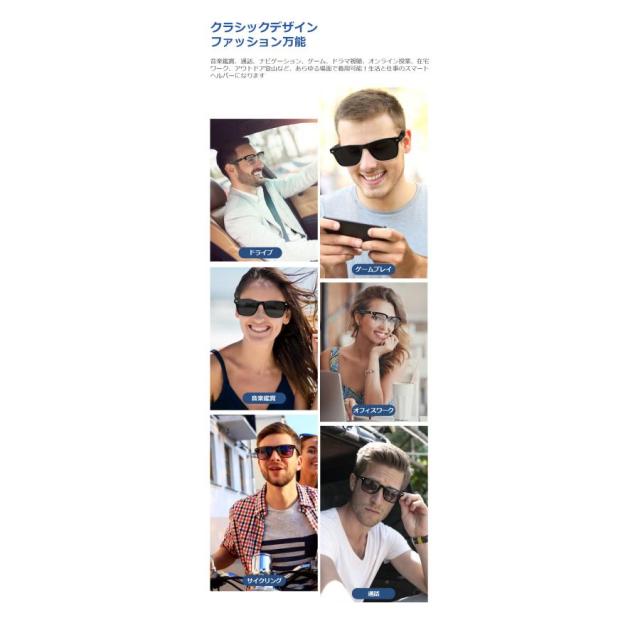 スマートグラス イヤホン スマートメガネ スマート通話グラス 音楽と通話 Ai 翻訳 タッチ ブルーライトカット AIメガネ ワイヤレスオーディオグラス 撮影 録画