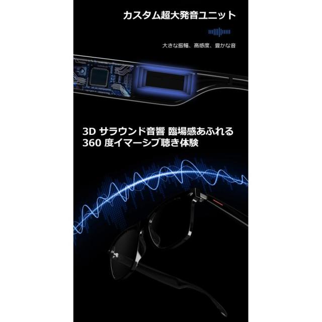 スマートグラス イヤホン スマートメガネ スマート通話グラス 音楽と通話 Ai 翻訳 タッチ ブルーライトカット AIメガネ ワイヤレスオーディオグラス 撮影 録画