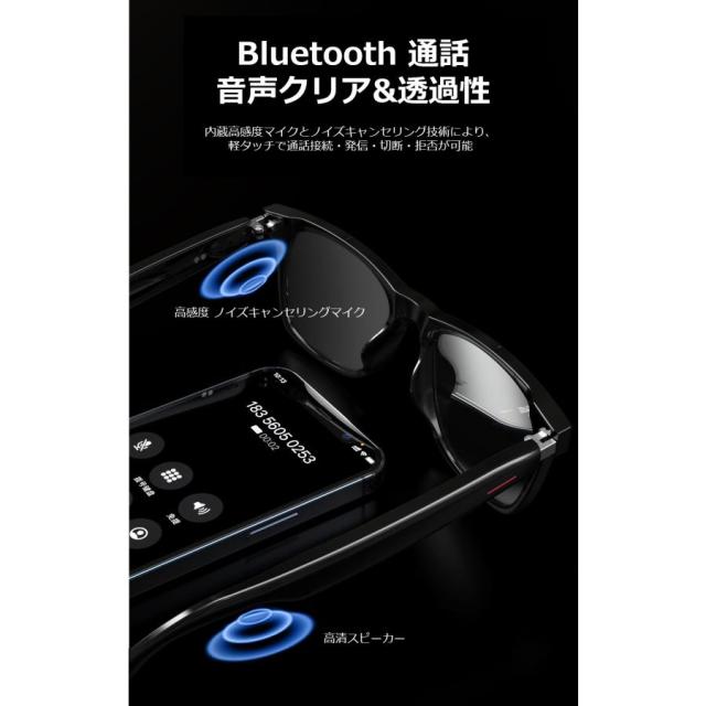 スマートグラス イヤホン スマートメガネ スマート通話グラス 音楽と通話 Ai 翻訳 タッチ ブルーライトカット AIメガネ ワイヤレスオーディオグラス 撮影 録画