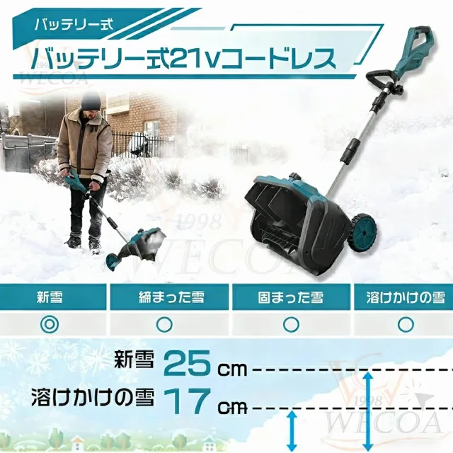 家庭&業務用 電動除雪機 除雪機 充電式 コードレス 雪かき スコップ 除雪幅33cm 21V バッテリー 電動除雪スコップ ショベル 雪かきスコップ 除雪機シャベル 軽量 便利 雪かき用 雪飛ばし 除雪器具 用具 用品 簡単 女性 駐車場_13
