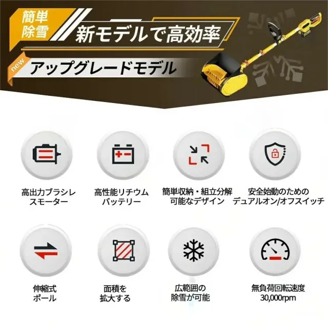 除雪機 充電式 コードレス 電動除雪機 小型 軽量 21V強力パワー 女性でも使いやすい 電動スコップ 除雪幅30cm 雪かき機 マキタバッテリー互換 家庭用 駐車場 庭の雪対策 雪飛ばし 静音 省エネ 操作簡単 携帯性抜群 冬の必需品 除雪用品_3