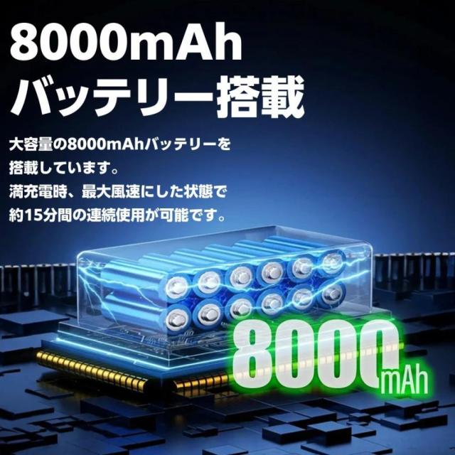X64 強力ブロワー 暴力的なターボファン ミニジェットファン 強力風量モード電動エアダスター 最大推力1.4KG 8000mAh 60m/s ブロワージェット ミニブロワー_7
