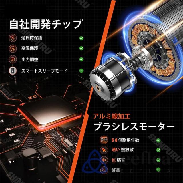 チェーンソー 充電式 電動チェーンソー 8インチ ハンディ チェーンソー マキタバッテリー互換対応 ブラシレスモーター 電動ノコギリ 給油可能 強力 家庭用 女性_4
