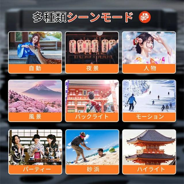 正規品 デジタルカメラ デジカメ 4K コンデジ 修学旅行 林間学校 デュアルカメラ キッズカメラ トイカメラ 日本製チップ 128GB SDカード付き 16倍ズーム 手振れ補正 ウェブカメラ 2.4インチ 初心者 子供向け クリスマス プレゼント_11
