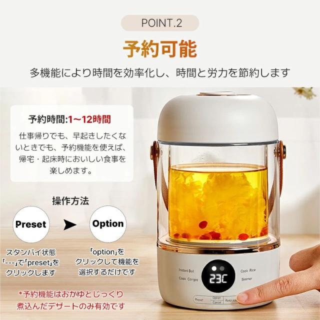 ケトル 電気ケトル ガラスケトル 保温機能付きケトル 温度調節 電気ポット 0.5L 湯沸かし器 ステンレス 予約機能 空焚き防止 自動オフ 耐熱ガラス ゆで卵 お茶紅茶 耐熱ガラス 透明一人暮らし新生活 一台多役