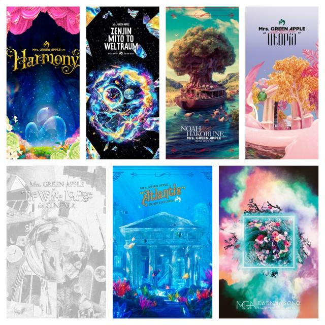 Mrs.GREEN APPLE 通常盤 Blu-ray 7点 『Utopia』 / 『NOAH no HAKOBUNE』 / 『Atlantis』 / 『The White Lounge』 / 『ゼンジン未到とヴェルトラウム』 / 『on “Harmony”』 / 『EDEN no SONO』