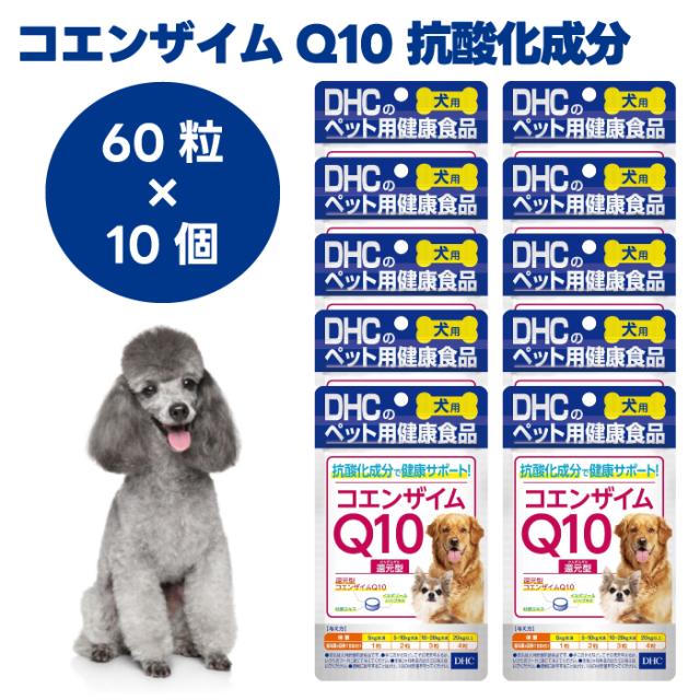 DHC 愛犬用  コエンザイムQ10 還元型 60粒x10個 犬 サプリ サプリメント 国産   イミダゾールペプチド タウリン
