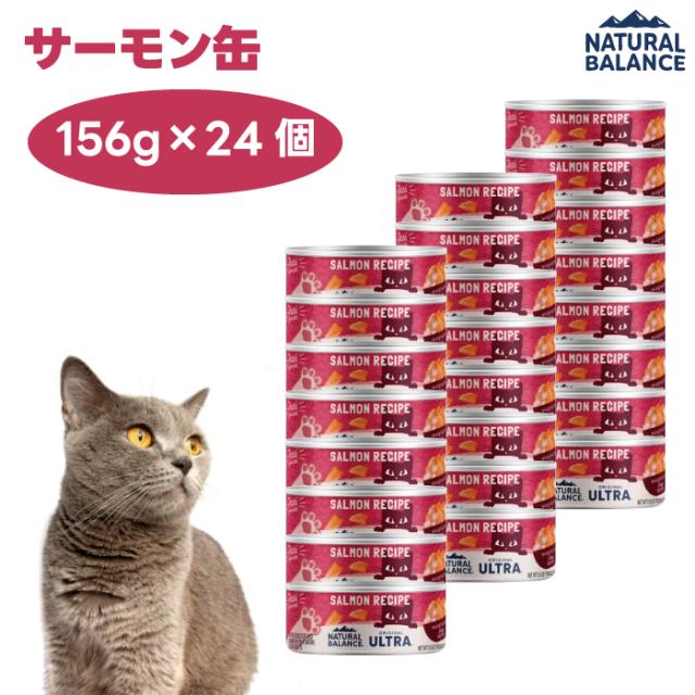 ナチュラルバランス オリジナルウルトラ  猫用 サーモンレシピ缶 156gx24個 キャットフード 猫 餌 ウェットフード 缶詰  NATURAL BALANCE