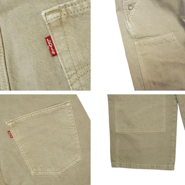 メンズ レディース オーバーオールリーバイス LEVI'SA60790002 リーバイスプレミアム BAGGY HIGHWATER OVERALLSダブルニー バギー ワイドパンツ アメカジウォッシュ ジェンダーフリー ローライズ ジーンズ ジーパン レトロ_4