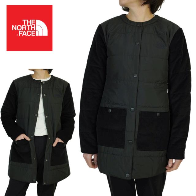 ノースフェイス THE NORTH FACEレディース ジャケットW COLLARLESS SYNTH JKTウィメンズ ノーカラー ジャケットTNF BLACK ブラック女性用 中綿 コーデュロイ 軽量 襟無し 切り替え