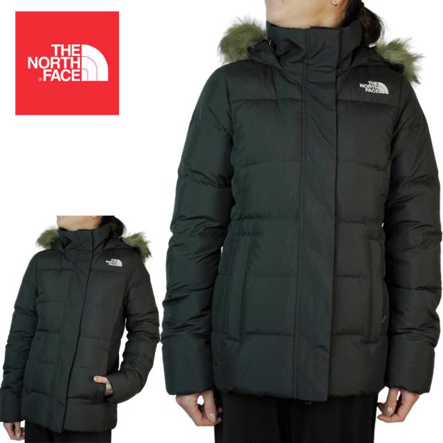 ノースフェイスTHE NORTH FACEレディース ダウンジャケットW GOTHAM JACKETウィメンズ ゴッサム ジャケットTNF BLACK ブラック黒 灰 アウター 上着 ミドル丈 フード ファー ロゴ 軽量プリント ジップ ナイロン 無地 ストリート スポーツ Y2K
