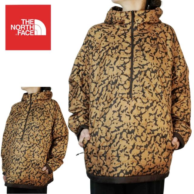 ノースフェイスTHE NORTH FACEレディース ジャケットW CIRCALOFT 1/4 ZIP PO JKTウィメンズ サーカロフト クォータージップ プルオーバー ジャケットALMONDBUTTRGRDP アーモンドバターキルティング アウター 被り ハーフジップ 総柄 レオパ