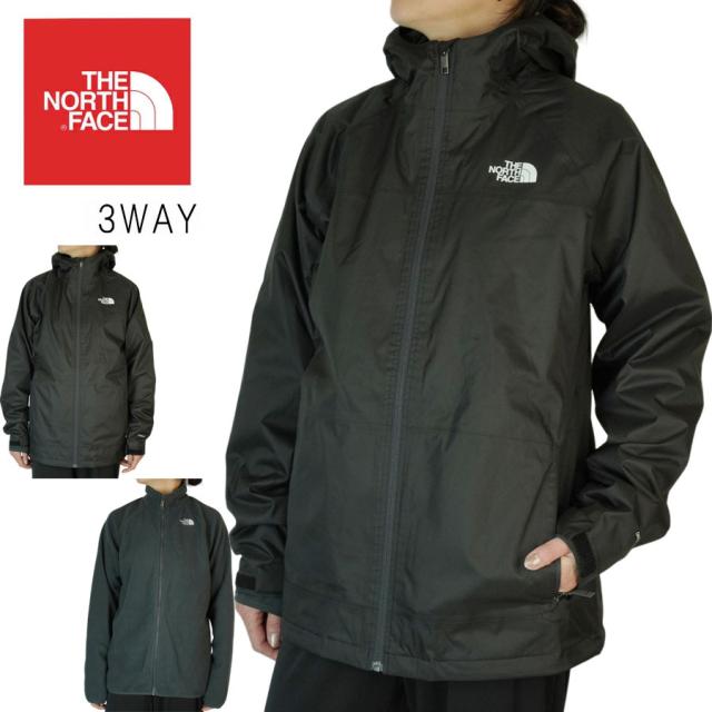 ノースフェイスTHE NORTH FACEキッズサイズ ジャケットB VORTEX TRICLIMEITEボーイズ ボルテックス トリクラメイト ジャケットTNF BLACK ブラック3way アウター ナイロン ライナー 黒 ロゴ フード アウトドア 軽量 防水 レディース