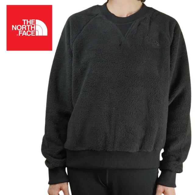 ノースフェイスTHE NORTH FACEレディース プルオーバーW DUNRAVEN CREW TOPウィメンズ ダンレイブン クルートップTNF BLACK(ブラック)女性用 トップス ファー ボア フリース  黒 アウトドア ストリート