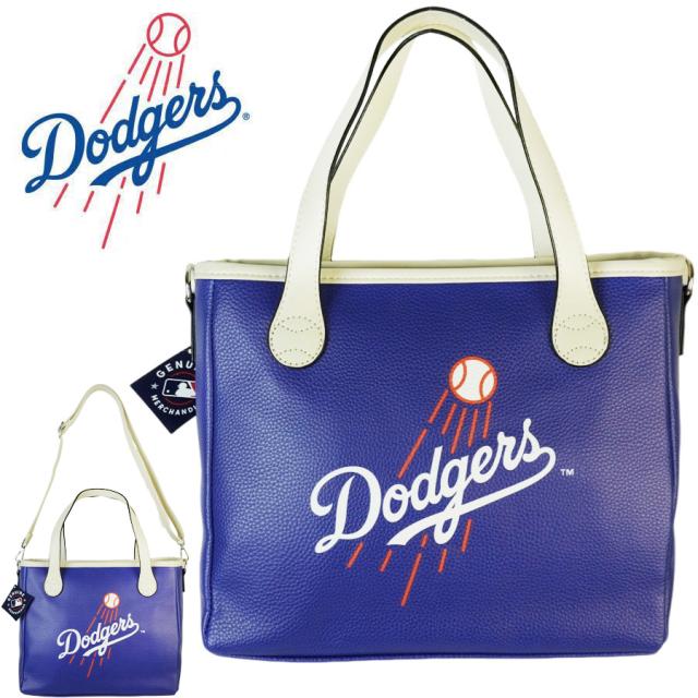 ロサンゼルス ドジャース公式グッズトートバッグ ロゴ バック ショルダーバッグ 2ウェイMLB VICTORY TOTE ヴィクトリートートLA DODGERS 大谷翔平 メジャーリーグかばん ロゴ 野球 オフィシャル グッズ Y2Kビーガンレザー エコレザー 2way