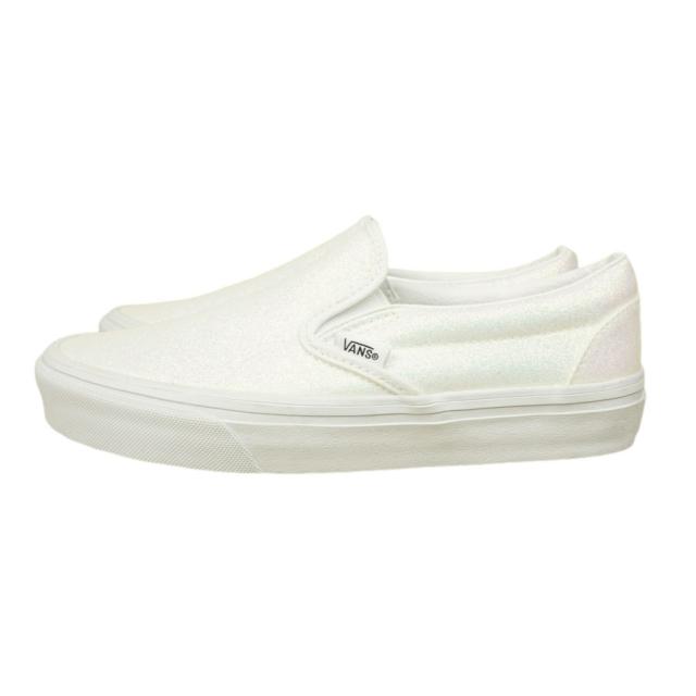 バンズ VANS ヴァンズCLASSIC SLIP-ONクラシック スリッポン【箱無し】GLITTER WHITEグリッター ホワイト ピンク ブルーメンズ レディース スニーカー 靴 スケボー sk8 ストリート ローカット ラメ 白