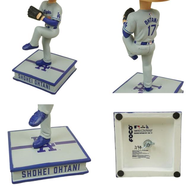 大谷翔平 ボブルヘッド シリアルナンバー入り9.5インチ ビッグヘッド アウェイ フィギュアMLB BIG HEADS 9.5INCHLA DODGERS ロサンゼルス ドジャース メジャーリーググレー ユニフォーム インテリア 24.13cm ピッチング応援グッズ 公式グッズ 野球