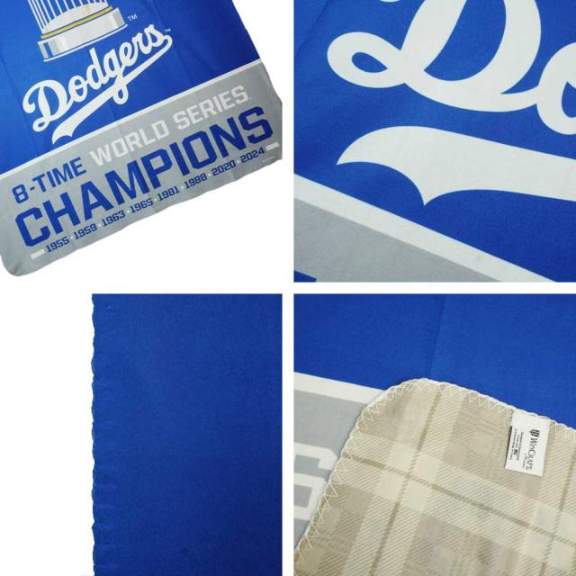 ロサンゼルス ドジャース公式グッズブランケット 大判 毛布 チェック柄