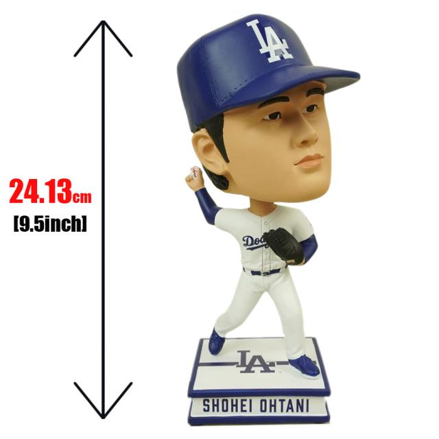 大谷翔平 ボブルヘッド シリアルナンバー入り9.5インチ ビッグヘッド フィギュアMLB BIG HEADS 9.5INCHLA DODGERS ロサンゼルス ドジャース メジャー リーグ白 ユニフォーム インテリア 24.13cm ピッチング 限定観戦 応援グッズ 公式グッズ 野球