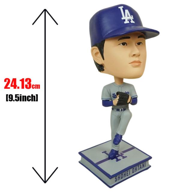 大谷翔平 ボブルヘッド シリアルナンバー入り9.5インチ ビッグヘッド アウェイ フィギュアMLB BIG HEADS 9.5INCHLA DODGERS ロサンゼルス ドジャース メジャーリーググレー ユニフォーム インテリア 24.13cm ピッチング応援グッズ 公式グッズ 野球