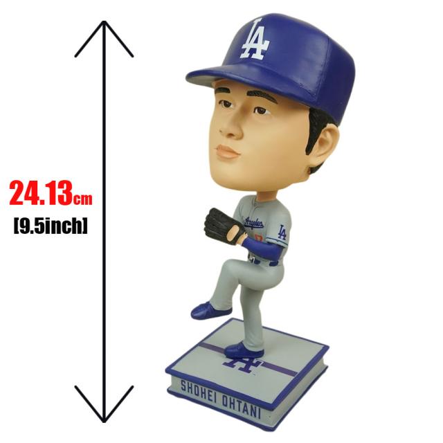 大谷翔平 ボブルヘッド シリアルナンバー入り9.5インチ ビッグヘッド アウェイ フィギュアMLB BIG HEADS 9.5INCHLA DODGERS ロサンゼルス ドジャース メジャーリーググレー ユニフォーム インテリア 24.13cm ピッチング応援グッズ 公式グッズ 野球
