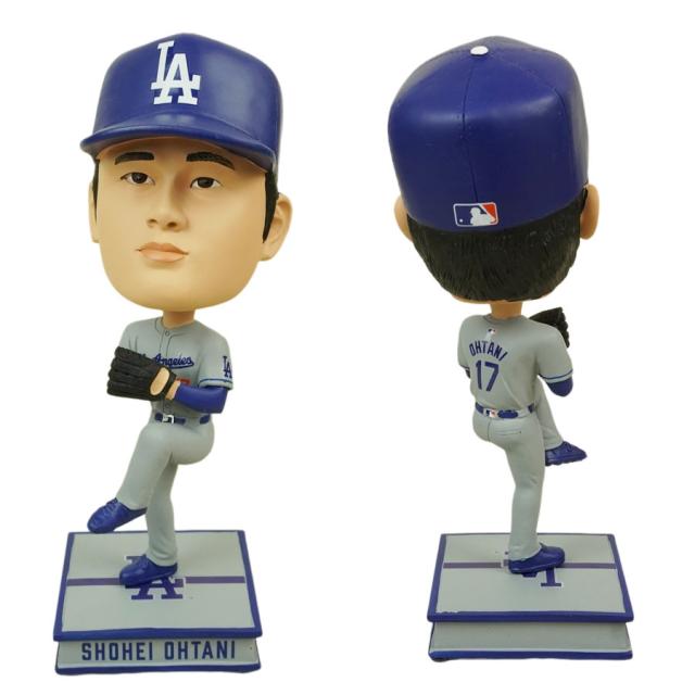 大谷翔平 ボブルヘッド シリアルナンバー入り9.5インチ ビッグヘッド アウェイ フィギュアMLB BIG HEADS 9.5INCHLA DODGERS ロサンゼルス ドジャース メジャーリーググレー ユニフォーム インテリア 24.13cm ピッチング応援グッズ 公式グッズ 野球