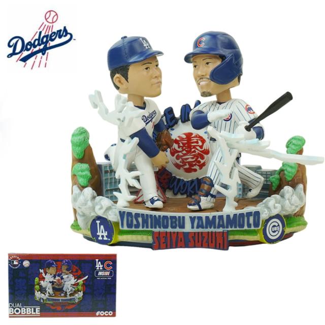 山本由伸 鈴木誠也 ボブルヘッド 5インチFOCO 2025 TOKYO SERIES YAMAMOTO SUZUKI BOBBLE 5INCH東京シリーズ記念モデル 12.7cm ロサンゼルス ドジャースメジャー リーグ ベースボールマスコット フィギュア フィギア限定 公式グッズ シリアルナンバー