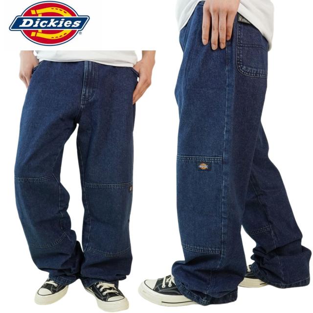 DICKIES ディッキーズ ダブルニー DUR05メンズ パンツMENS LOOSE FIT DOUBLE KNEE DENIM JEANデニム ジーンズ ルーズフィットチカーノ カルチャー TATOO カーゴパンツローライダー HIPHOP ズボン 作業