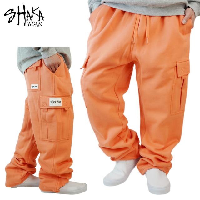 SHAKA WEAR シャカウェアメンズ パンツFCP23 スウェットカーゴパンツ 12.5oz ヘビーウェイトPEACH ピーチ ピンク ウォッシュロゴ刺繍 スエット ロサンゼルス LAギャング 西海岸 ウェストコースト