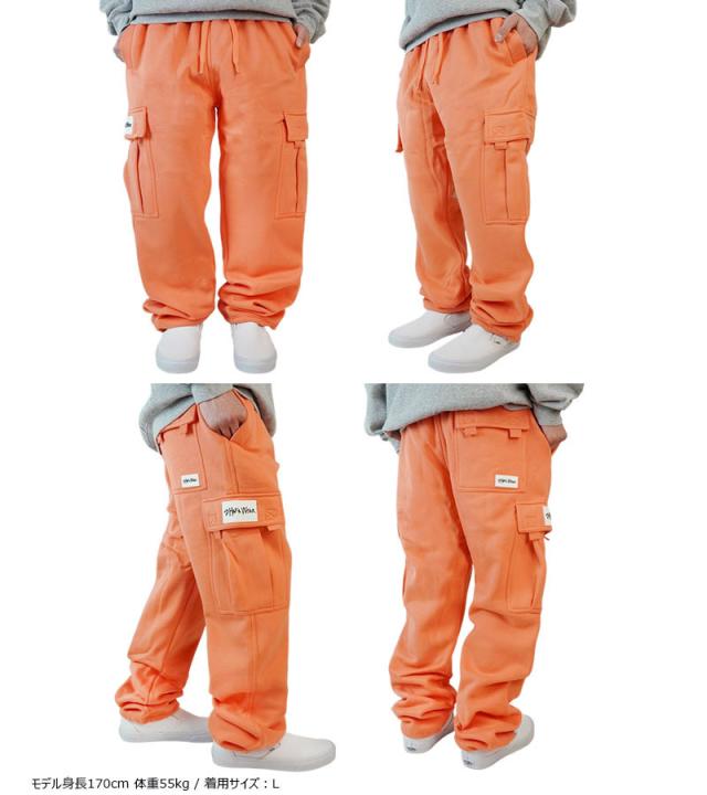 SHAKA WEAR シャカウェアメンズ パンツFCP23 スウェットカーゴパンツ 12.5oz ヘビーウェイトPEACH ピーチ ピンク ウォッシュロゴ刺繍 スエット ロサンゼルス LAギャング 西海岸 ウェストコースト