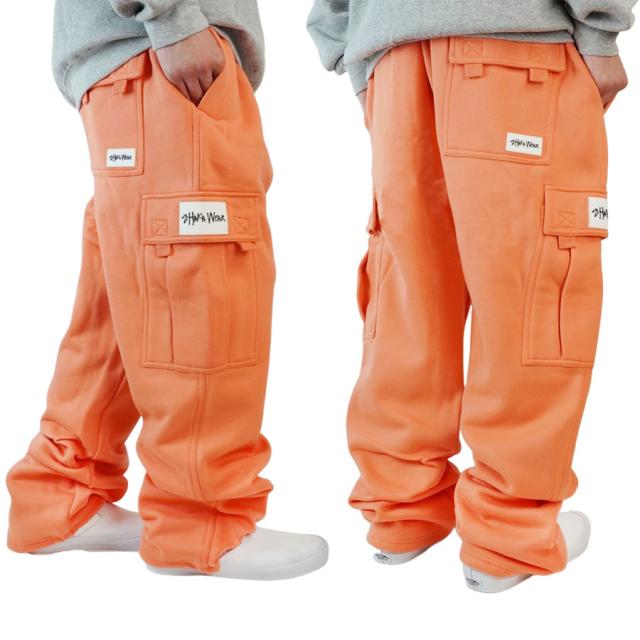 SHAKA WEAR シャカウェアメンズ パンツFCP23 スウェットカーゴパンツ 12.5oz ヘビーウェイトPEACH ピーチ ピンク ウォッシュロゴ刺繍 スエット ロサンゼルス LAギャング 西海岸 ウェストコースト