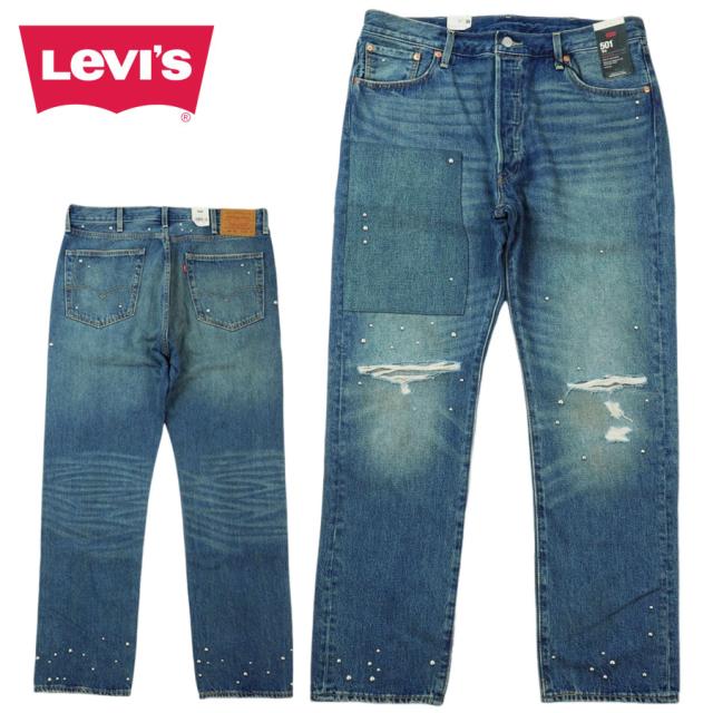 メンズ デニムパンツリーバイス LEVI'S501 '54 STUDS A46770013501 54' スタッズ付き ストレートBLUE ウォッシュ ブルー 青ロック パンク ストリート Y2K ジーンズ ジーパン ウォッシュ クラシック 定番