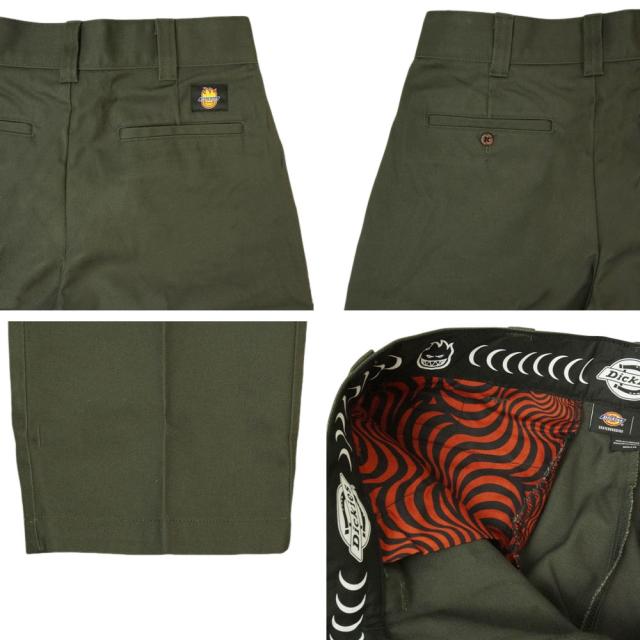 DICKIES x SPITFIRE ディッキーズ x スピットファイアメンズ パンツ スピットファイヤーDOUBLE KNEE PANT ダブルニーパンツOLIVEGREEN オリーブグリーン カーキツイル レギュラーフィットコラボ スケボー ローライダー 作業着 スケーター_6