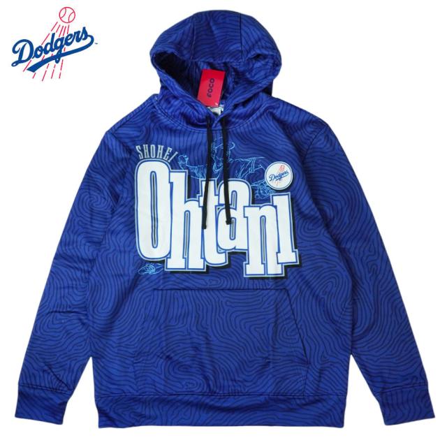 大谷翔平 パーカー 公式 ドジャース グッズFOCO フォコ オフィシャル フーディー プルオーバーLA DODGERS ロサンゼルス ドジャースブルー ホワイト MLB デコピン 大谷 翔平 SHOHEI OHTANI サイン ロゴ