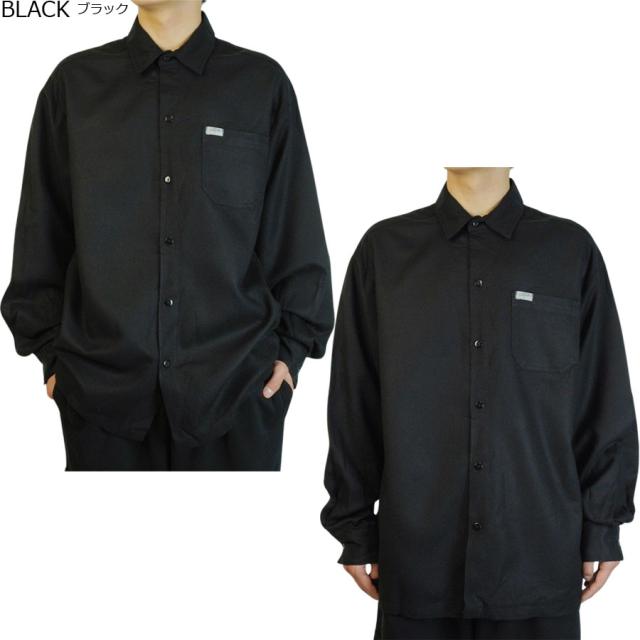 CALTOP キャルトップ カルトップメンズ シャツ2000 SOLID LONG SLEEVE SHIRTSソリッド ロングスリーブシャツBLACK(ブラック) BURGUNDY(バーガンディ) NAVY(ネイビー)チカーノ ボタンダウン 無地 カラー シンプル ストリー_1