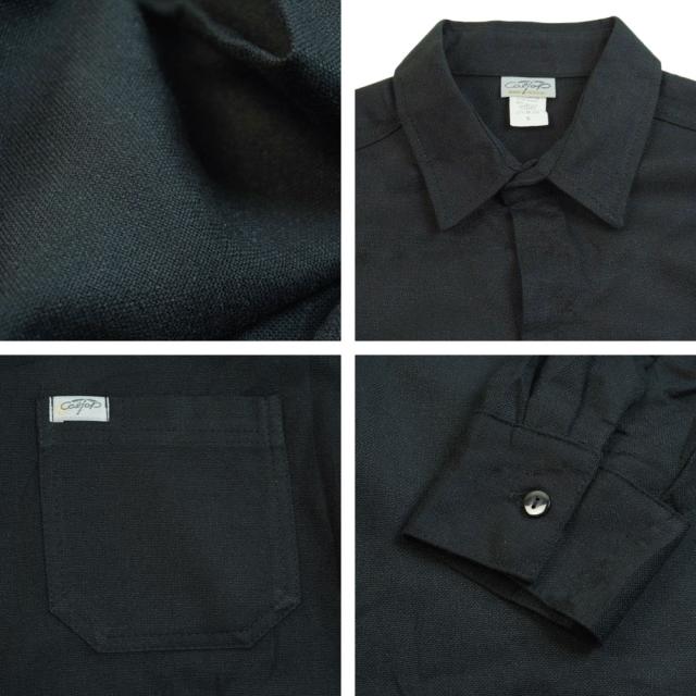 CALTOP キャルトップ カルトップメンズ シャツ2000 SOLID LONG SLEEVE SHIRTSソリッド ロングスリーブシャツBLACK(ブラック) BURGUNDY(バーガンディ) NAVY(ネイビー)チカーノ ボタンダウン 無地 カラー シンプル ストリー_3