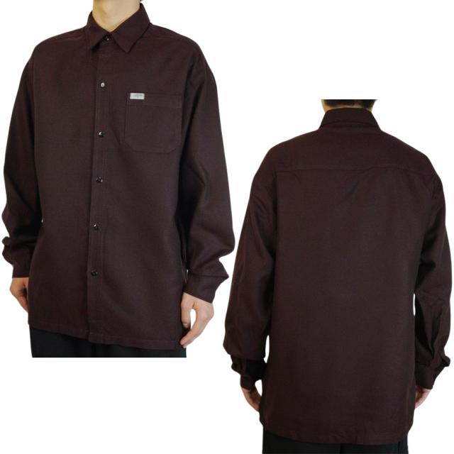 CALTOP キャルトップ カルトップメンズ シャツ2000 SOLID LONG SLEEVE SHIRTSソリッド ロングスリーブシャツBLACK(ブラック) BURGUNDY(バーガンディ) NAVY(ネイビー)チカーノ ボタンダウン 無地 カラー シンプル ストリー_5