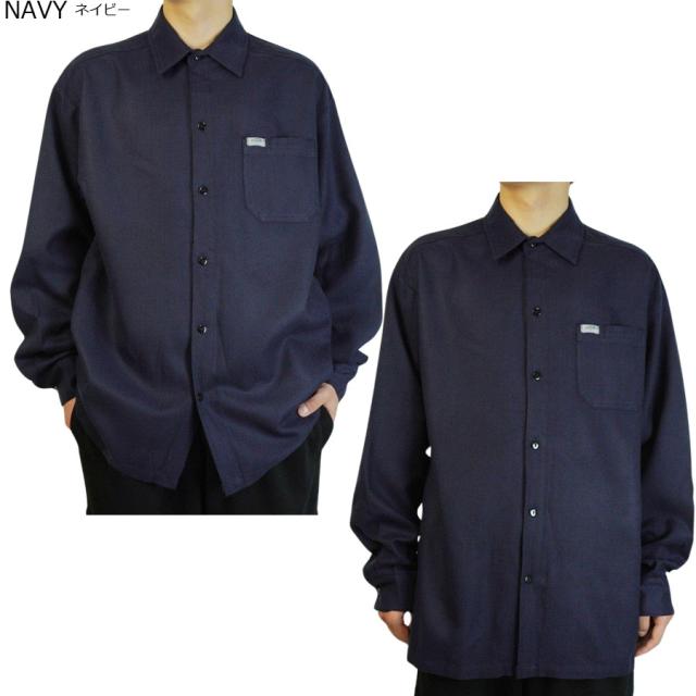 CALTOP キャルトップ カルトップメンズ シャツ2000 SOLID LONG SLEEVE SHIRTSソリッド ロングスリーブシャツBLACK(ブラック) BURGUNDY(バーガンディ) NAVY(ネイビー)チカーノ ボタンダウン 無地 カラー シンプル ストリー_7