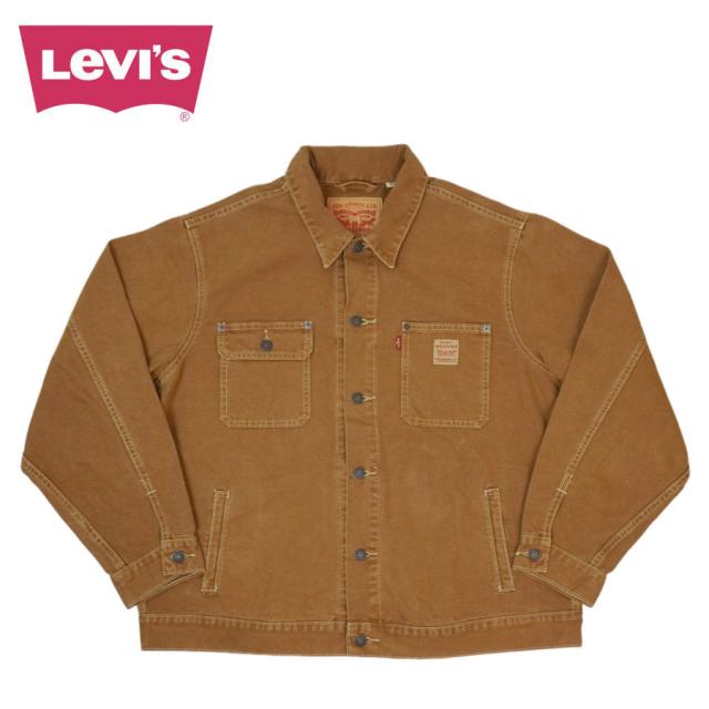 リーバイス LEVI'S ジャケットSunrise Trucker Jacket リラックス ワーク ジャケット  RELAXED WORK JACKETガーメントダイ ダック コットンキャンバスBROWN ブラウンジージャン Gジャン アウター 上着 ジェンダーレス ジェンダーフリー