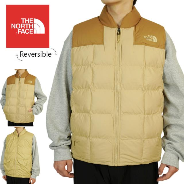 ノースフェイスTHE NORTH FACEメンズ ベストM LHOTSE REVERSIBLE VESTリバーシブルベストKHKSTN/UTLTYBRN カーキストーン/ユーティリティブラウンキルティング 2ウェイ 中綿 ナイロン ロゴ キャンプ アウトドア