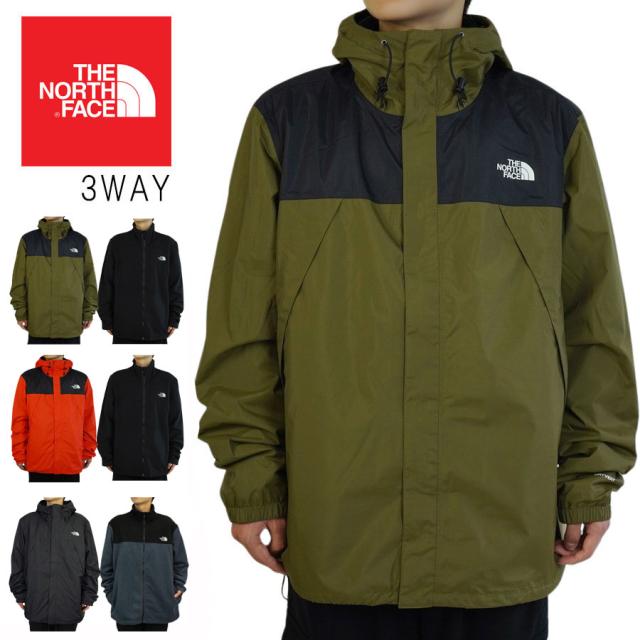 ノースフェイスTHE NORTH FACEメンズ ジャケットM ANTORA TRICLIMATEメンズ アントラ トリクラメイトミリタリーオリーブ/ブラックファイアリーレッド/ブラックブラック/バナディスグレーマウンテンパーカー フリース 3way 3in1