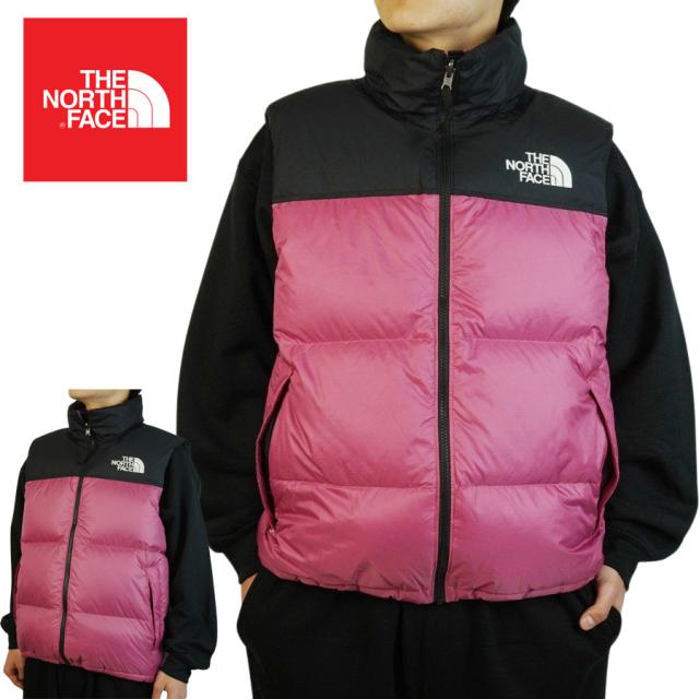 ノースフェイスTHE NORTH FACEメンズ ダウン ベストM FLARE VESTメンズ フレア ベストTNF BLACK(ブラック)切り替え 袖なし ナイロン アウター ロゴ キャンプ アウトドア 黒 ピンク