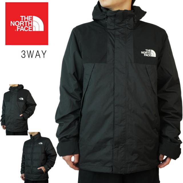 ノースフェイスTHE NORTH FACEメンズ ジャケットM BANDON TRICLIMATE JACKETメンズ バンドン トリクラメイト ジャケットTNF BLACK ブラックアウター マウンパ ウィンブレ 3in1 ライナー付 黒 アウトドア