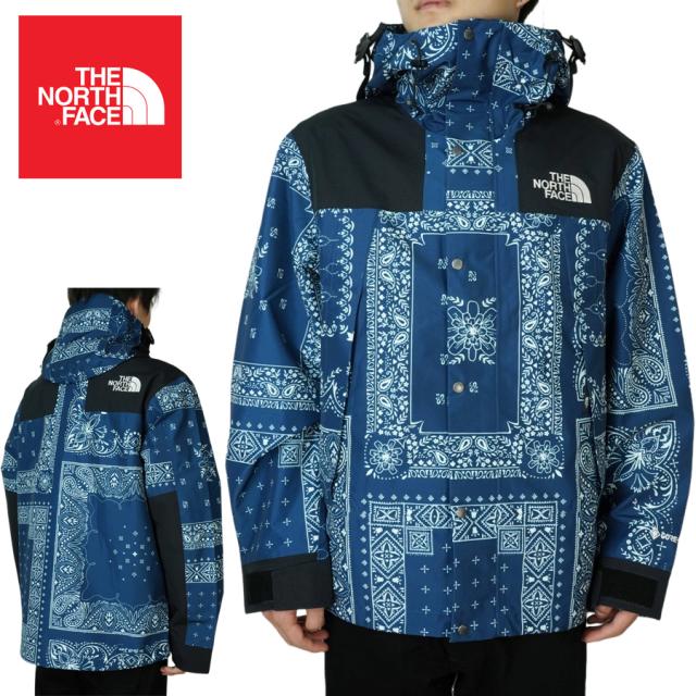 ノースフェイス日本未発売THE NORTH FACE メンズ マウンテンパーカーNOVELTY GTX MOUTAIN JACKET ノベルティ ゴアテックス マウンテン ジャケットGORETEX 防水 防水透湿性 防風バンダナ柄 ペイズリー PAISLEYピーコックブルー PCB/PEACOAK B
