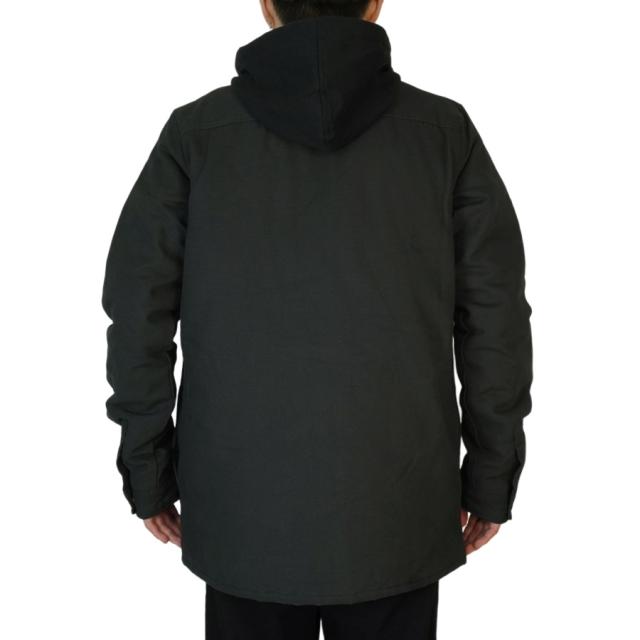 DICKIES ディッキーズメンズ ジャケットモダンフィット シャツ ジャケット ウィズ フリース フードMODERN FIT SHIRTS JACKET WITH FLEECE HOODBLACK ブラック 黒 レイヤード 重ね着TATOO ローライダー 作業着 大きめサイズ ストリート ゆったり_3