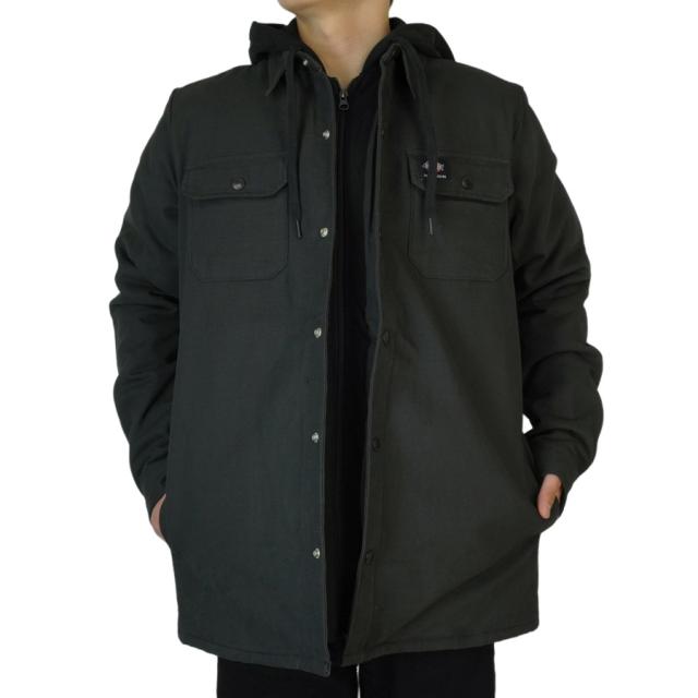 DICKIES ディッキーズメンズ ジャケットモダンフィット シャツ ジャケット ウィズ フリース フードMODERN FIT SHIRTS JACKET WITH FLEECE HOODBLACK ブラック 黒 レイヤード 重ね着TATOO ローライダー 作業着 大きめサイズ ストリート ゆったり_4