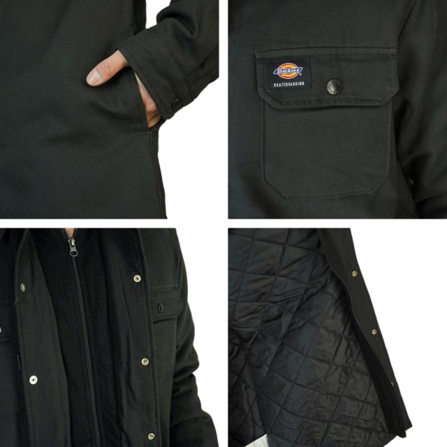 DICKIES ディッキーズメンズ ジャケットモダンフィット シャツ ジャケット ウィズ フリース フードMODERN FIT SHIRTS JACKET WITH FLEECE HOODBLACK ブラック 黒 レイヤード 重ね着TATOO ローライダー 作業着 大きめサイズ ストリート ゆったり_6