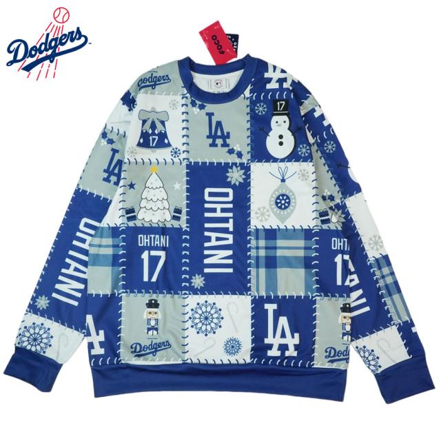 大谷翔平 セーター 公式 ドジャース グッズOHTANI HOLIDAY AGLY SWEATERホリデー アグリーセーター オフィシャルLA DODGERS ロサンゼルス ドジャースブルー ホワイト MLB デコピン 大谷 翔平 SHOHEI OHTANI サイン ロゴ