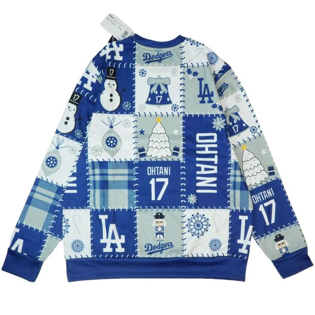 大谷翔平 セーター 公式 ドジャース グッズOHTANI HOLIDAY AGLY SWEATERホリデー アグリーセーター オフィシャルLA DODGERS ロサンゼルス ドジャースブルー ホワイト MLB デコピン 大谷 翔平 SHOHEI OHTANI サイン ロゴ